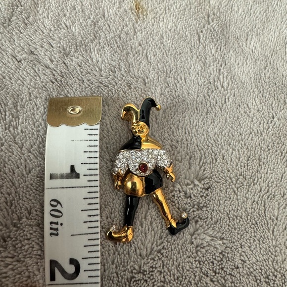 Vintage Rhinestone Jester Brooch - Picture 5 of 5